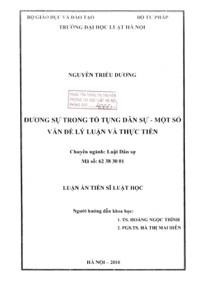 Luận án tiến sĩ luật học: Đương sự trong tố tụng dân sự