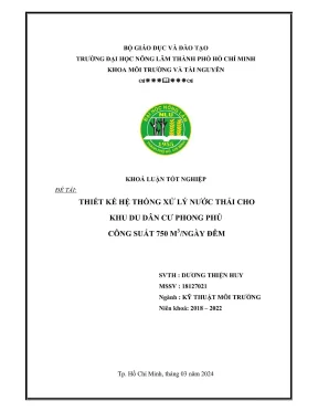 Thiết kế hệ thống xử lý nước thải khu dân cư Phong Phú