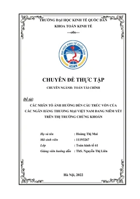 Các nhân tố ảnh hưởng đến cấu trúc vốn của ngân hàng 