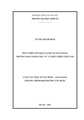 Phát Triển Tín Dụng Xanh Tại Ngân Hàng BIDV: Luận Văn 