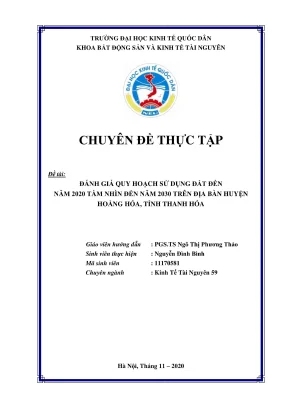 Đánh giá quy hoạch sử dụng đất 2020 và tầm nhìn 2030 tại 
