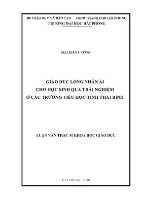 Giáo dục lòng nhân ái cho học sinh tiểu học qua trải