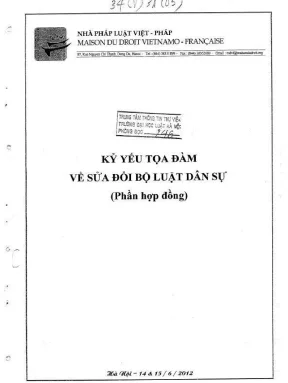 Kỷ yếu hội thảo khoa học: Sửa đổi Bộ luật Dân sự phần