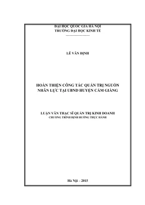 Hoàn Thiện Quản Trị Nguồn Nhân Lực Tại UBND Huyện Cẩm