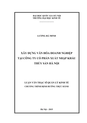 Luận Văn Thạc Sĩ: Quản Lý Kinh Tế Xây Dựng Văn Hóa Doanh