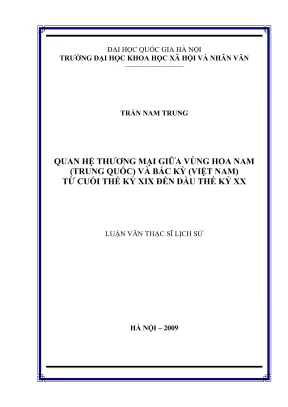 Lịch sử quan hệ thương mại Hoa Nam - Bắc Kỳ từ cuối thế 