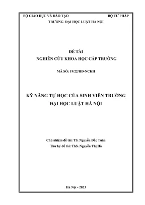Nghiên cứu kỹ năng tự học của sinh viên Đại học Luật Hà Nội