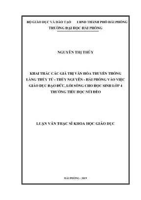 Luận Văn Thạc Sĩ: Giáo Dục Đạo Đức Lối Sống Cho Học Sinh