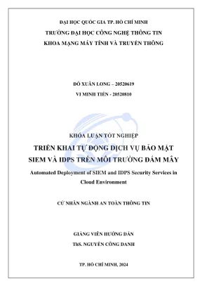 Triển khai tự động dịch vụ bảo mật SIEM và IDPS trên đám 