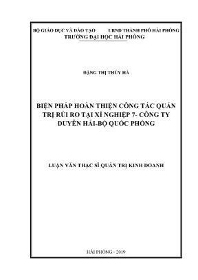 Biện pháp hoàn thiện quản trị rủi ro tại Xí nghiệp 7 -
