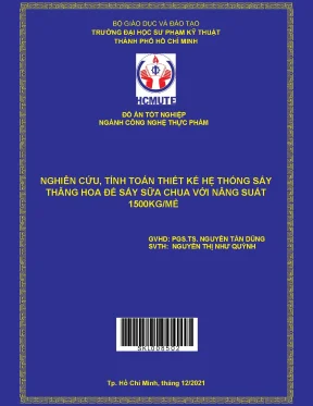 Thiết kế hệ thống sấy thăng hoa sữa chua năng suất 1500kg/mẻ
