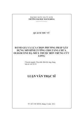 Đánh giá và lựa chọn phương pháp mô hình tướng cho tầng 