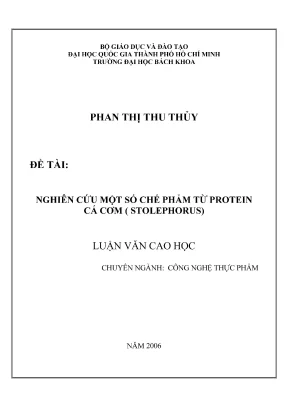 Nghiên cứu chế phẩm protein từ cá cơm Stolephorus trong