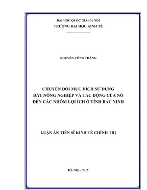 Luận án tiến sĩ: Tác động chuyển đổi đất nông nghiệp đến