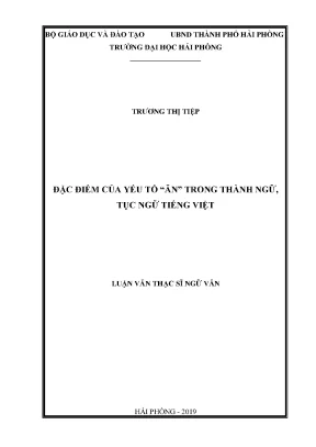 Đặc điểm yếu tố ăn trong thành ngữ, tục ngữ tiếng Việt