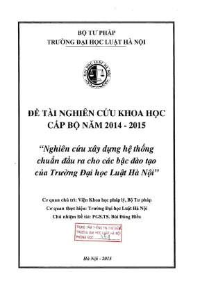 Nghiên cứu xây dựng hệ thống chuẩn đầu ra cho các bậc