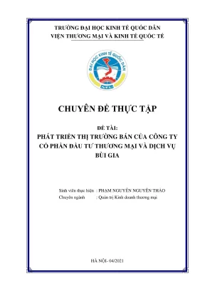 Chuyên đề thực tập phát triển thị trường bán hàng tại 