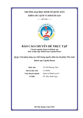 Giải pháp nâng cao chất lượng nguồn nhân lực tiền sảnh 