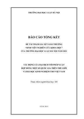 Nghiên cứu tác động của đại dịch đến pháp luật hợp đồng 