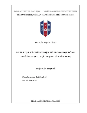 Pháp luật về chữ ký điện tử trong hợp đồng thương mại: