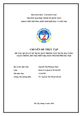 Quản lý sử dụng đất trong xây dựng hạ tầng giao thông đô