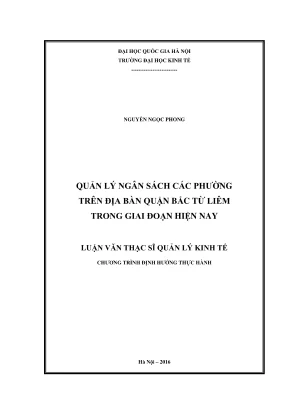 Quản lý ngân sách phường tại quận Bắc Từ Liêm: Thực