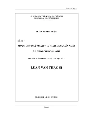 Luận Văn Thạc Sĩ: Mô Phỏng Quá Trình Tạo Hình Ống Thép