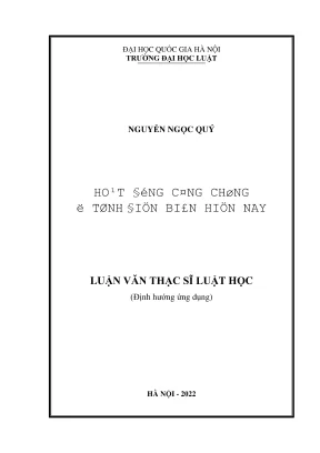 Luận Văn Thạc Sĩ Luật Học: Hoạt Động Công Chứng Tại Điện