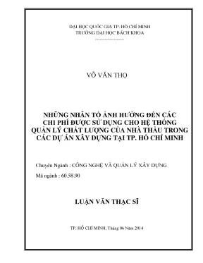 Nhân tố ảnh hưởng đến chi phí quản lý chất lượng trong