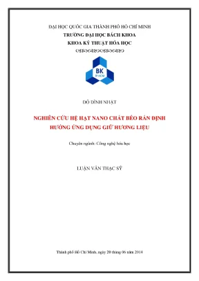 Luận Văn Thạc Sĩ: Nghiên Cứu Hệ Hạt Nano Chất Béo Rắn