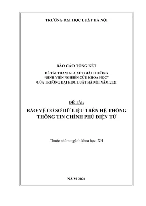 Nghiên cứu khoa học sinh viên: Bảo vệ cơ sở dữ liệu hệ 