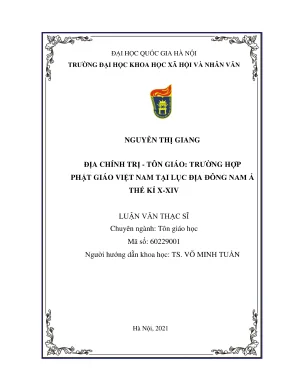 Luận Văn Thạc Sĩ: Địa Chính Trị Tôn Giáo - Phật Giáo