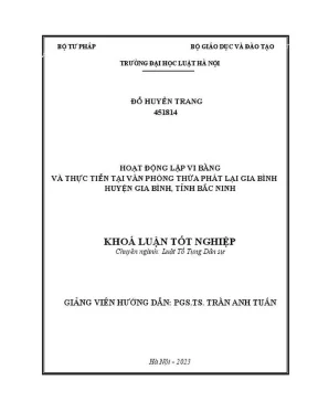 Khóa luận tốt nghiệp: Hoạt động lập vi bằng và thực tiễn 