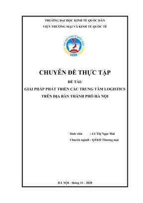 Giải Pháp Phát Triển Trung Tâm Logistics Tại Hà Nội - 