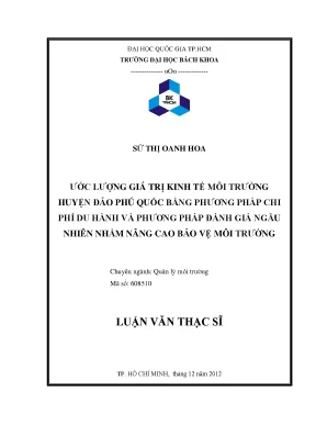 Ước Lượng Giá Trị Kinh Tế Môi Trường Phú Quốc: Phương