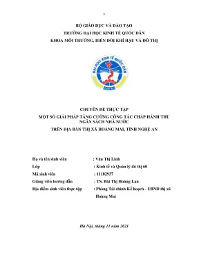 Giải pháp tăng cường thu ngân sách nhà nước tại thị xã