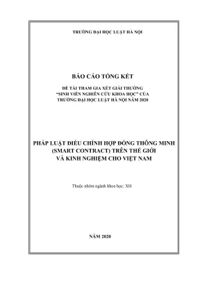 Nghiên cứu pháp luật điều chỉnh hợp đồng thông minh trên 