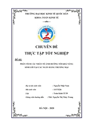 Phân tích nhân tố ảnh hưởng đến khả năng sinh lời tại 