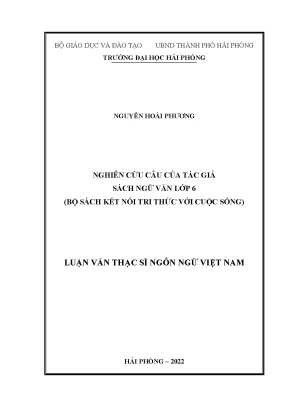 Luận Văn Thạc Sĩ Ngôn Ngữ Việt Nam: Nghiên Cứu Câu Trong 