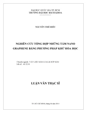 Nghiên cứu tổng hợp tấm nano graphene bằng phương pháp 