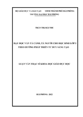 Phương pháp dạy văn tả cảnh, tả người lớp 5 theo hướng