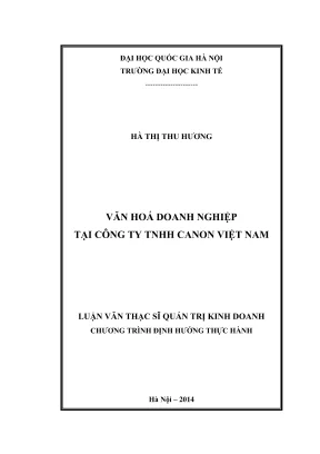 Nghiên cứu văn hóa doanh nghiệp tại Canon Việt Nam