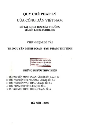 Nghiên cứu quy chế pháp lý công dân Việt Nam: Đề tài 