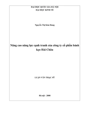 Luận văn thạc sĩ quản trị kinh doanh nâng cao năng lực cạnh tranh của công ty cổ phần bánh kẹo hải châu