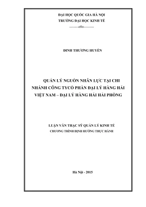 Quản lý nguồn nhân lực tại chi nhánh công ty cổ phần đại