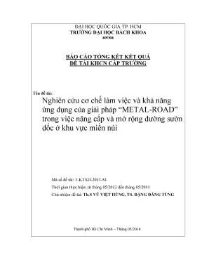 Nghiên cứu cơ chế và ứng dụng Metalroad trong nâng cấp