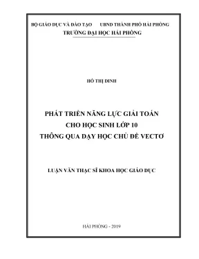Phát triển năng lực giải toán cho học sinh lớp 10 qua