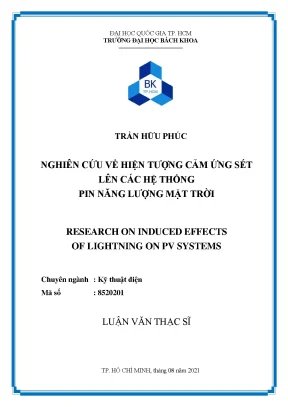 Nghiên cứu hiện tượng cảm ứng sét trên hệ thống pin năng