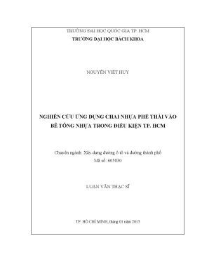 Nghiên cứu ứng dụng chai nhựa phế thải trong bê tông 