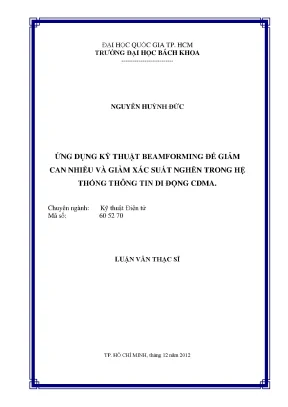 Ứng Dụng Kỹ Thuật Beamforming Giảm Can Nhiễu Và Nghẽn